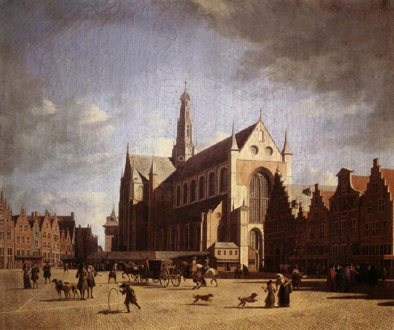 Gerrit Bakhuizen Great Market in Haarlem oil painting picture